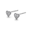 14k White Gold Diamond Heart Stud Earrings