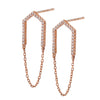 14k Rose Gold Diamond Open Arrow Earrings