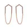 14k Rose Gold Diamond Open Arrow Earrings
