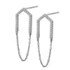 14k White Gold Diamond Open Arrow Earrings