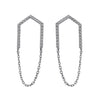 14k White Gold Diamond Open Arrow Earrings