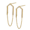 14k Yellow Gold Diamond Open Arrow Earrings