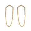14k Yellow Gold Diamond Open Arrow Earrings