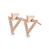 14k Rose Gold Diamond Triangle Stud Earrings