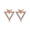 14k Rose Gold Diamond Triangle Stud Earrings