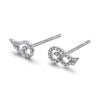 14k White Gold Diamond Angel Wing Earrings