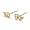 14k Yellow Gold Diamond Angel Wing Earrings