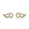 14k Yellow Gold Diamond Angel Wing Earrings