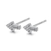 14k White Gold Diamond Arrow Stud Earrings