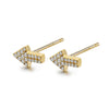 14k Yellow Gold Diamond Arrow Stud Earrings