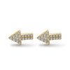 14k Yellow Gold Diamond Arrow Stud Earrings