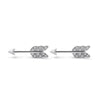 14k White Gold Diamond Feather Arrow Stud Earrings