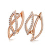 14k Rose Gold Diamond Petal Earrings
