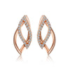 14k Rose Gold Diamond Petal Earrings