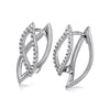 14k White Gold Diamond Petal Earrings