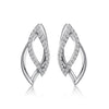 14k White Gold Diamond Petal Earrings