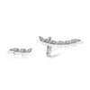 14k White Gold Diamond Feather Ear Climber and Stud Earrings