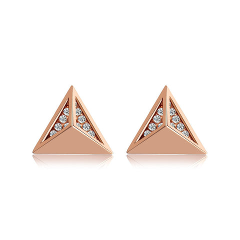 14k Rose Gold Diamond Stud Earrings