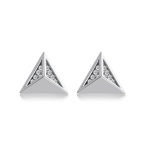 14k White Gold Diamond Stud Earrings