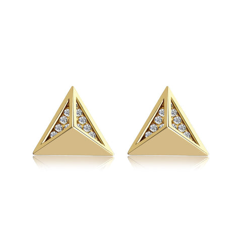 14k Yellow Gold Diamond Stud Earrings