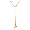 14k Rose Gold Diamond Heart Lariat Necklace