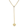 14k Yellow Gold Diamond Heart Lariat Necklace