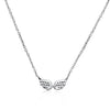 14k White Gold Diamond Wings Necklace