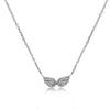 14k White Gold Diamond Wings Necklace