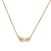 14k Yellow Gold Diamond Wings Necklace