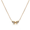 14k Yellow Gold Diamond Wings Necklace