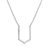 14k White Gold Diamond Open Arrow Necklace