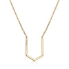 14k Yellow Gold Diamond Open Arrow Necklace
