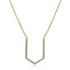 14k Yellow Gold Diamond Open Arrow Necklace