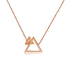 14k Rose Gold Diamond Triangle Stud Necklace