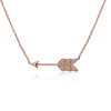 14k Rose Gold Diamond Feather Arrow Necklace