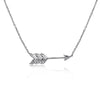 14k White Gold Diamond Feather Arrow Necklace