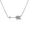 14k White Gold Diamond Feather Arrow Necklace