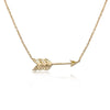 14k Yellow Gold Diamond Feather Arrow Necklace