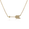 14k Yellow Gold Diamond Feather Arrow Necklace