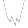 14k Rose Gold Diamond Heartbeat Necklace