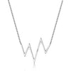 14k White Gold Diamond Heartbeat Necklace