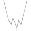 14k White Gold Diamond Heartbeat Necklace