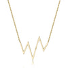 14k Yellow Gold Diamond Heartbeat Necklace
