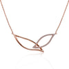 14k Rose Gold Diamond Petal Necklace
