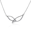 14k White Gold Diamond Petal Necklace