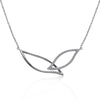 14k White Gold Diamond Petal Necklace