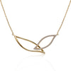 14k Yellow Gold Diamond Petal Necklace