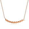 14k Rose Gold Diamond Feather Bar Necklace