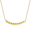 14k Yellow Gold Diamond Feather Bar Necklace