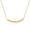 14k Yellow Gold Diamond Feather Bar Necklace